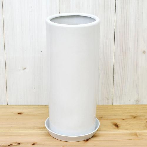 円柱形陶器鉢M ホワイト 7号サイズ